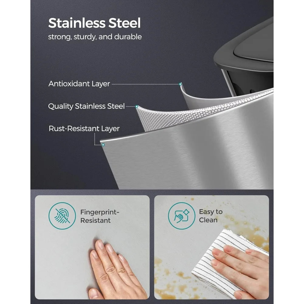 Motion Sensor Trash Can Auto Open With Soft Close Lid