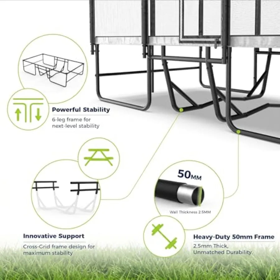 Outdoor Rectangle Trampoline For Gymnastics 2200Lbs Capacity