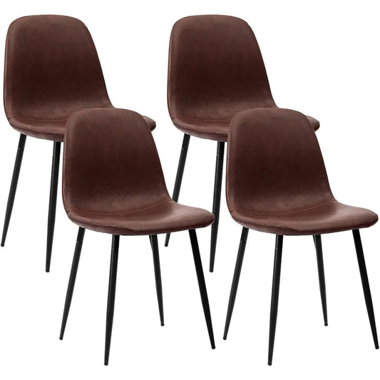 ZHUOTING Modern Dining Chairs Set of 4 Faux Leather Upholstered Seats