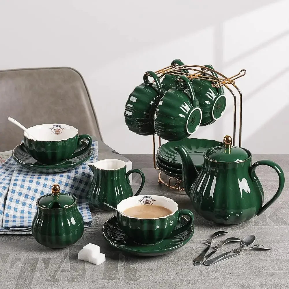 Porcelain Tea Set British Royal Series For Six With Teapot