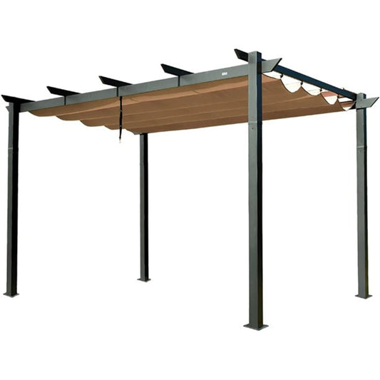 TWISTER.CK Outdoor Aluminum Retractable Pergola With Sunshade Cover