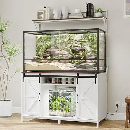 Farmhouse Reptile Tank Stand With Power Outlet Heavy Duty