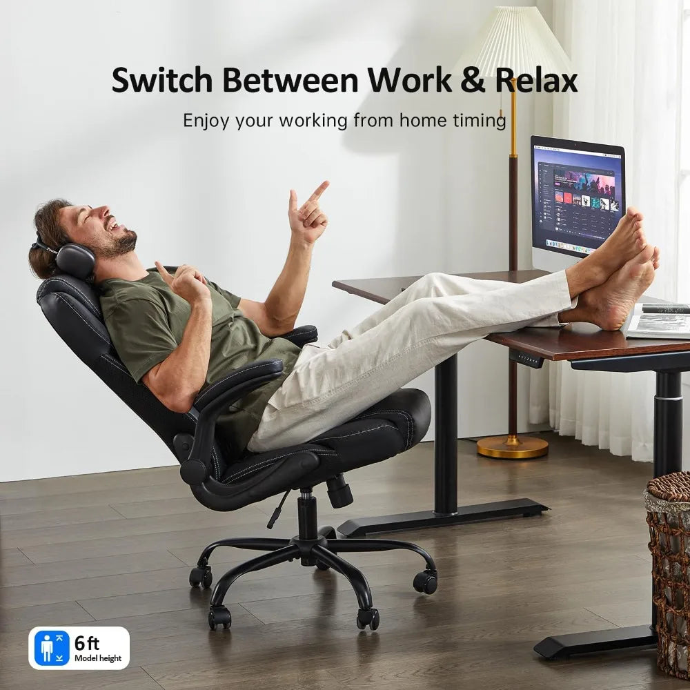 Huanzhuang Leather Ergonomic Office Chair Desk Chair