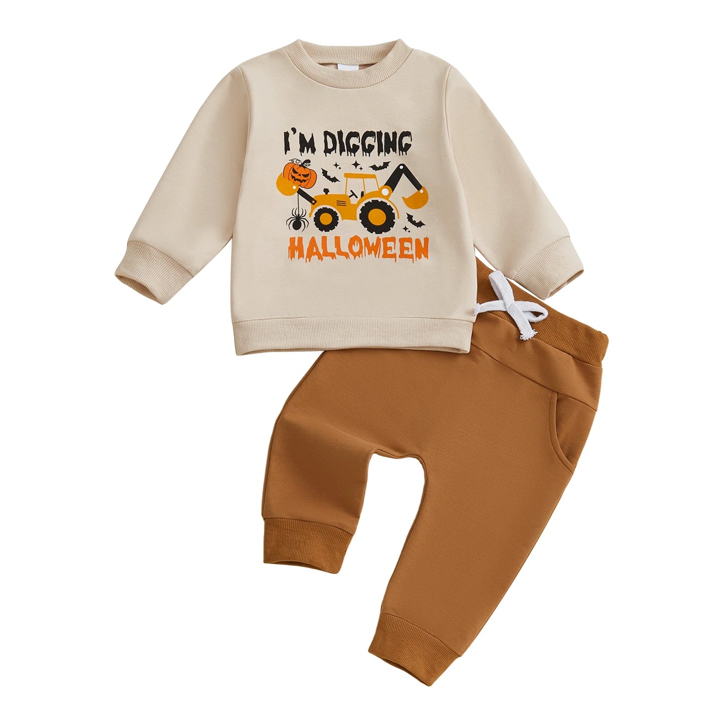 Kids Halloween Ghost Print 2 Piece Set For Boys Outfit