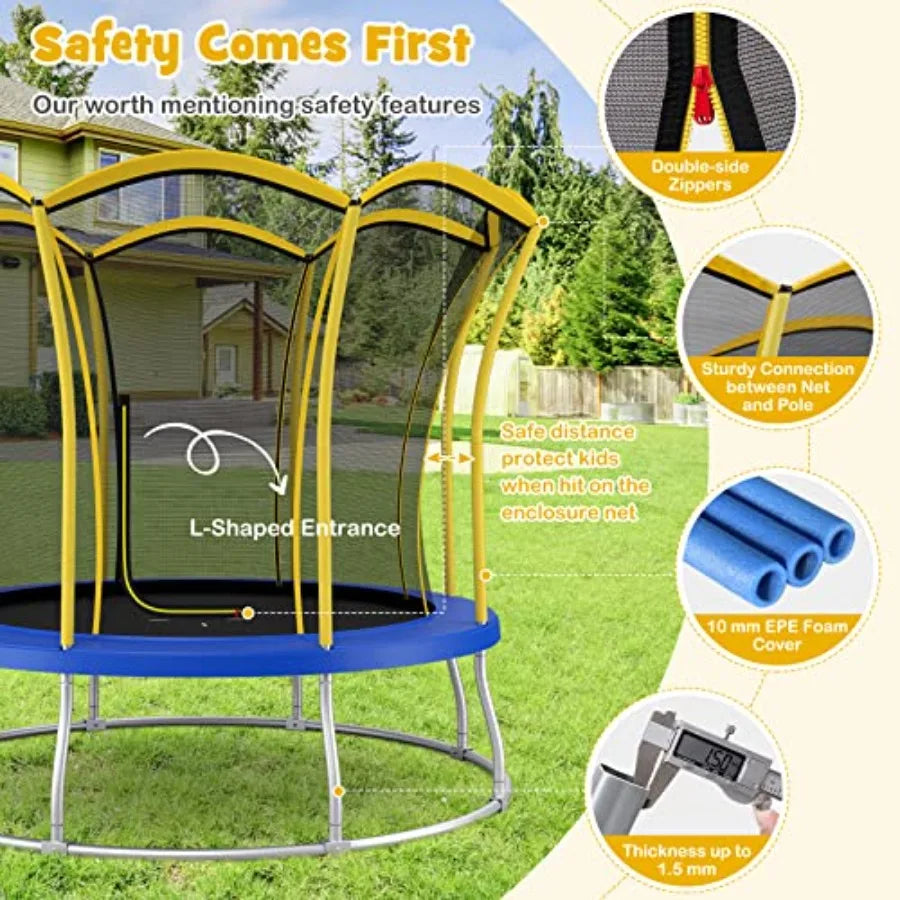 ASTM Approved Trampoline With All Round Enclosure For Outdoor Use