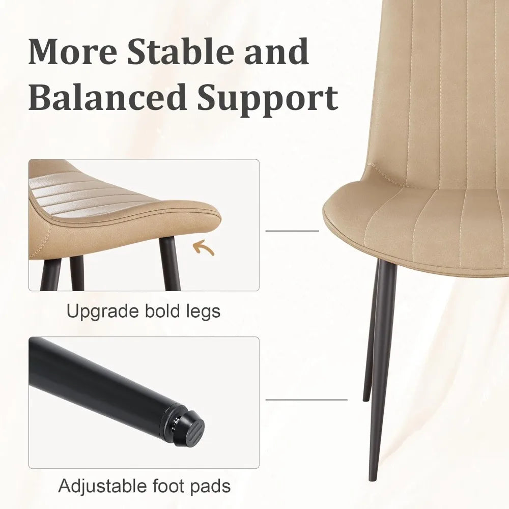 HUANZHUANG Leather Modern Dining Chairs Set of 8