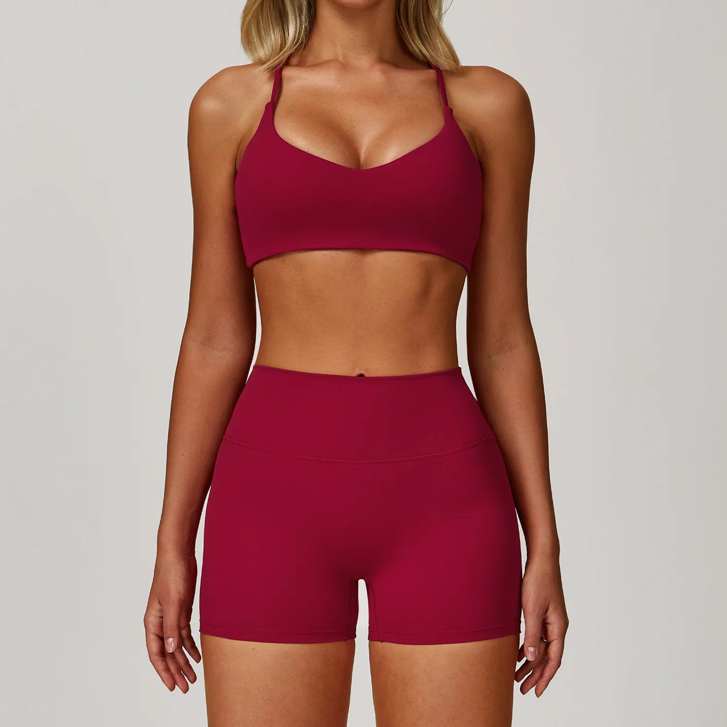 NONECN Womens Yoga Set 2 Piece Sportswear With High Waist Leggings