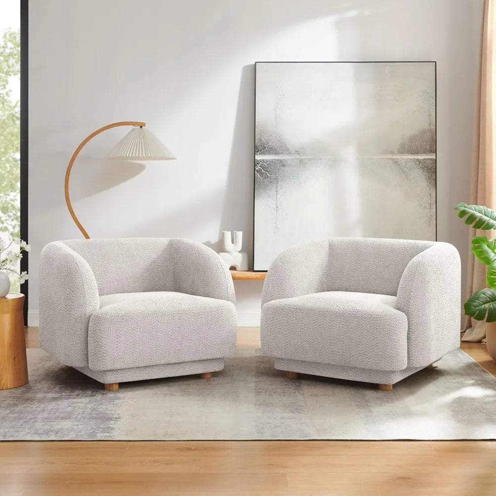 HUANZHUANG Modern Upholstered Living Room Chair With Wood Legs For Home Comfort And Style