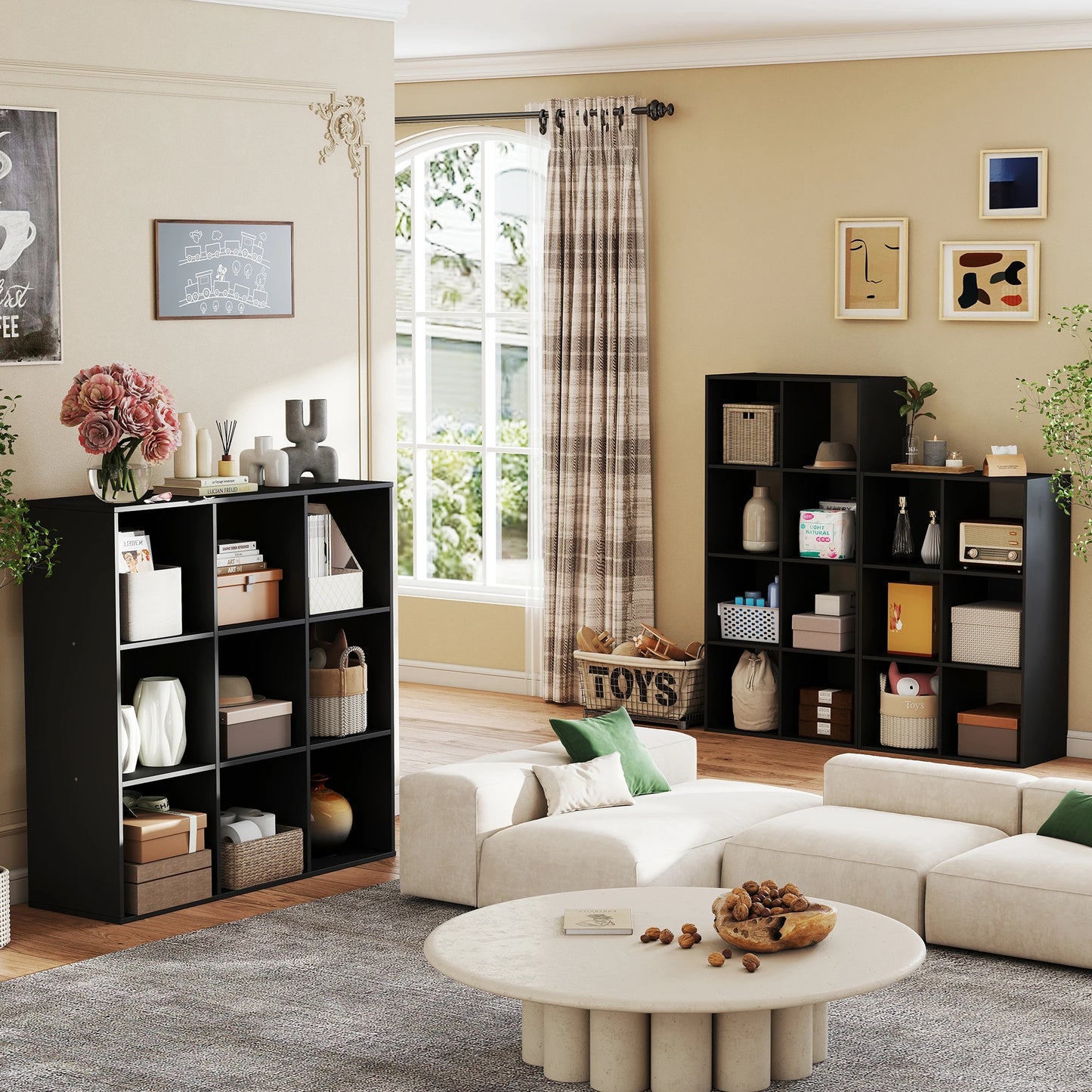 JHK 9 Cube Storage Organizer Bookcase Wooden Shelf Living Room