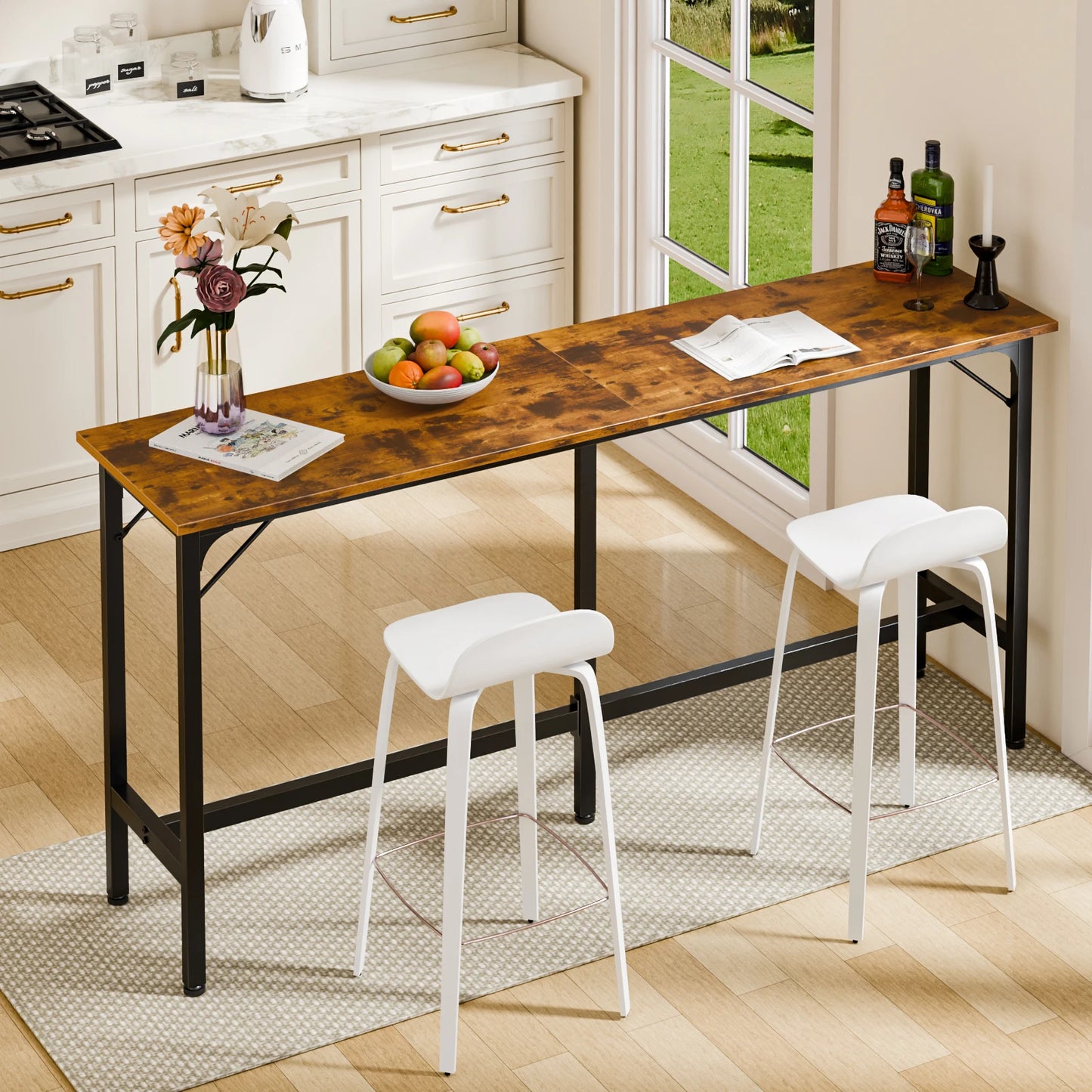 JHK Rectangular High Top Counter Height Table For Living Room