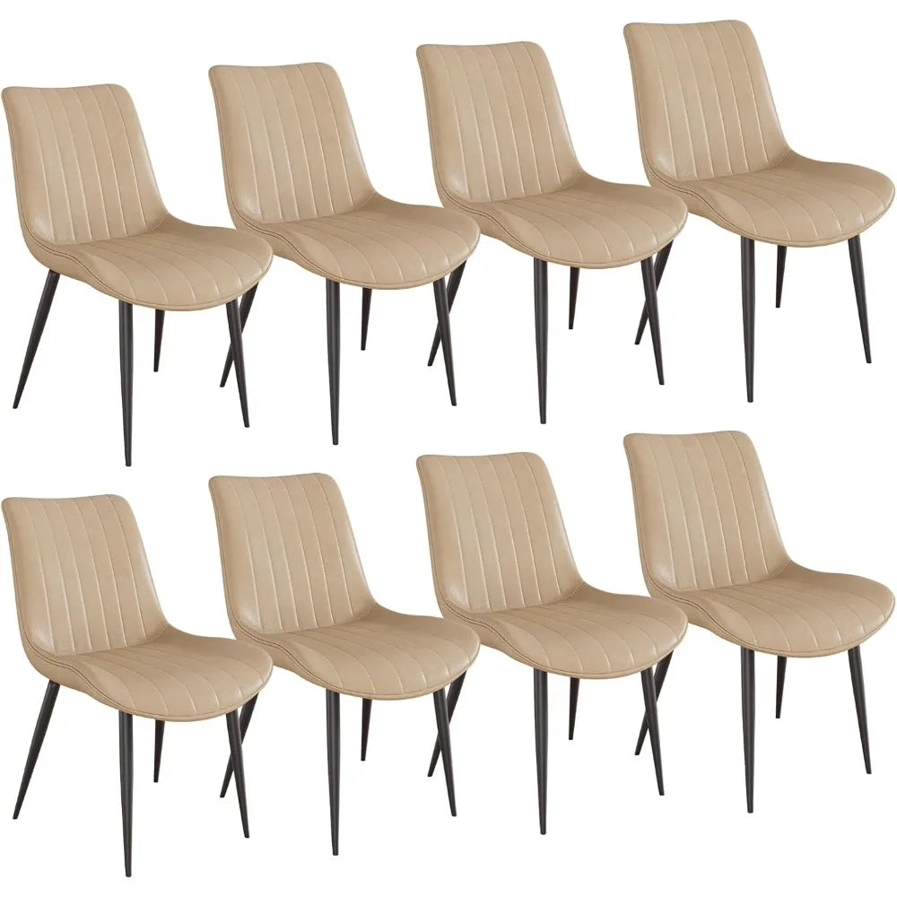 HUANZHUANG Leather Modern Dining Chairs Set of 8