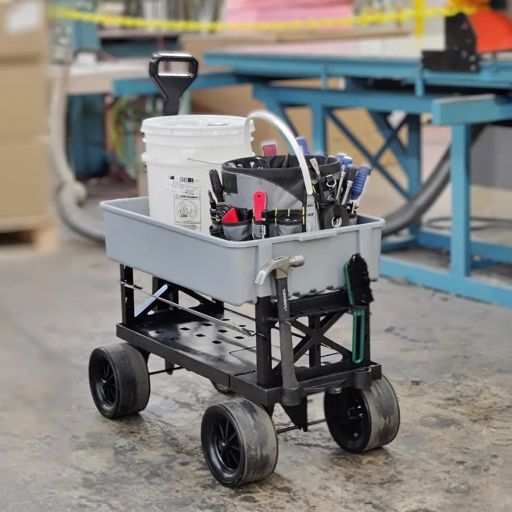 Collapsible Outdoor Utility Wagon Heavy Duty Dolly 250 Lb Capacity Made In USA Durable Construction