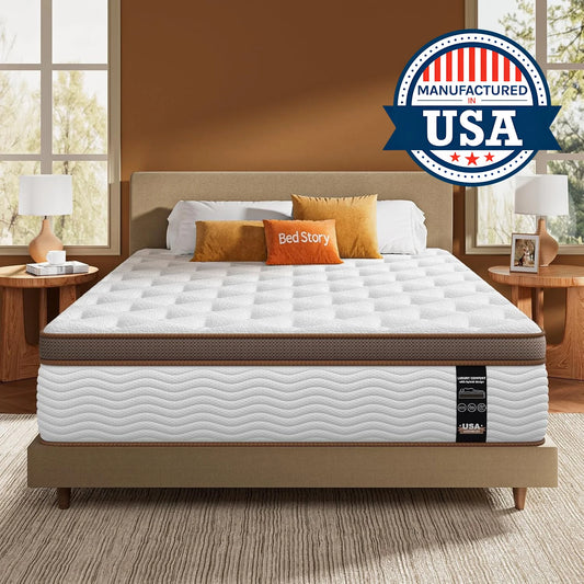 BedStory Hybrid Mattress With Gel Memory Foam And Springs