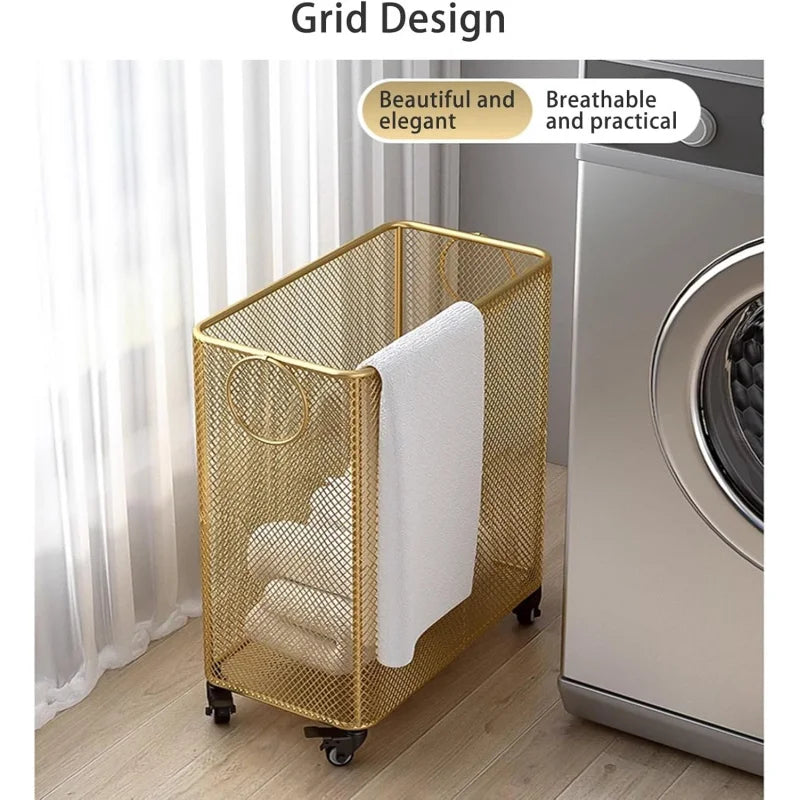 Rolling Laundry Basket on Wheels for Home Organization