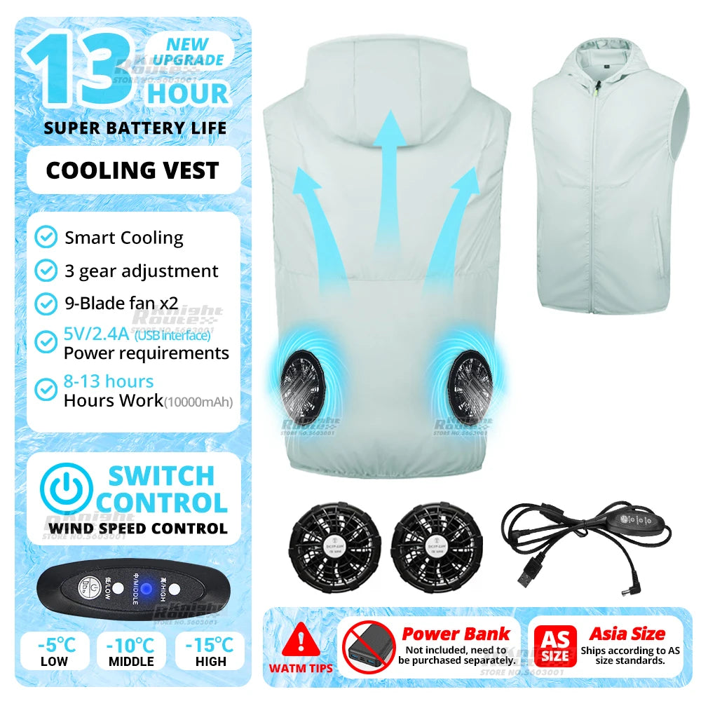 NONECN Cooling Vest With Wearable Fan Air Conditioning For Hot Weather