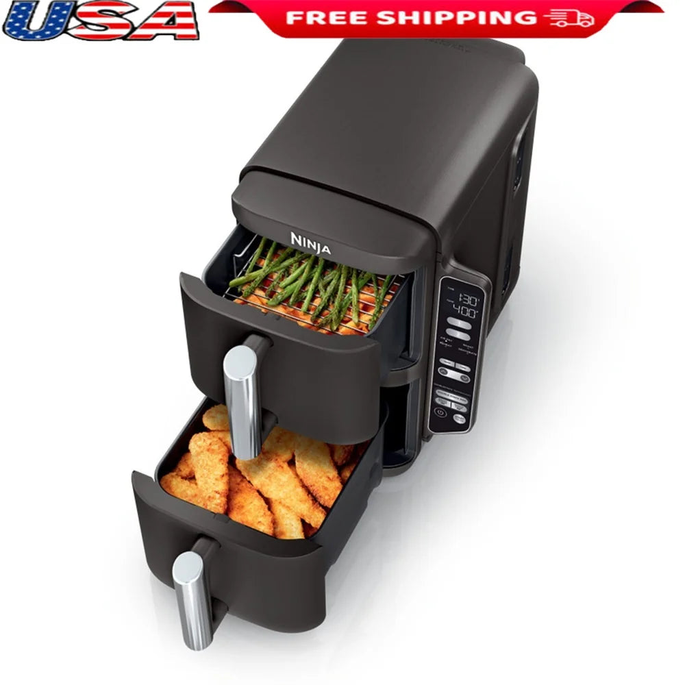 XMSJ 4in1 Double Basket Air Fryer Removable Racks