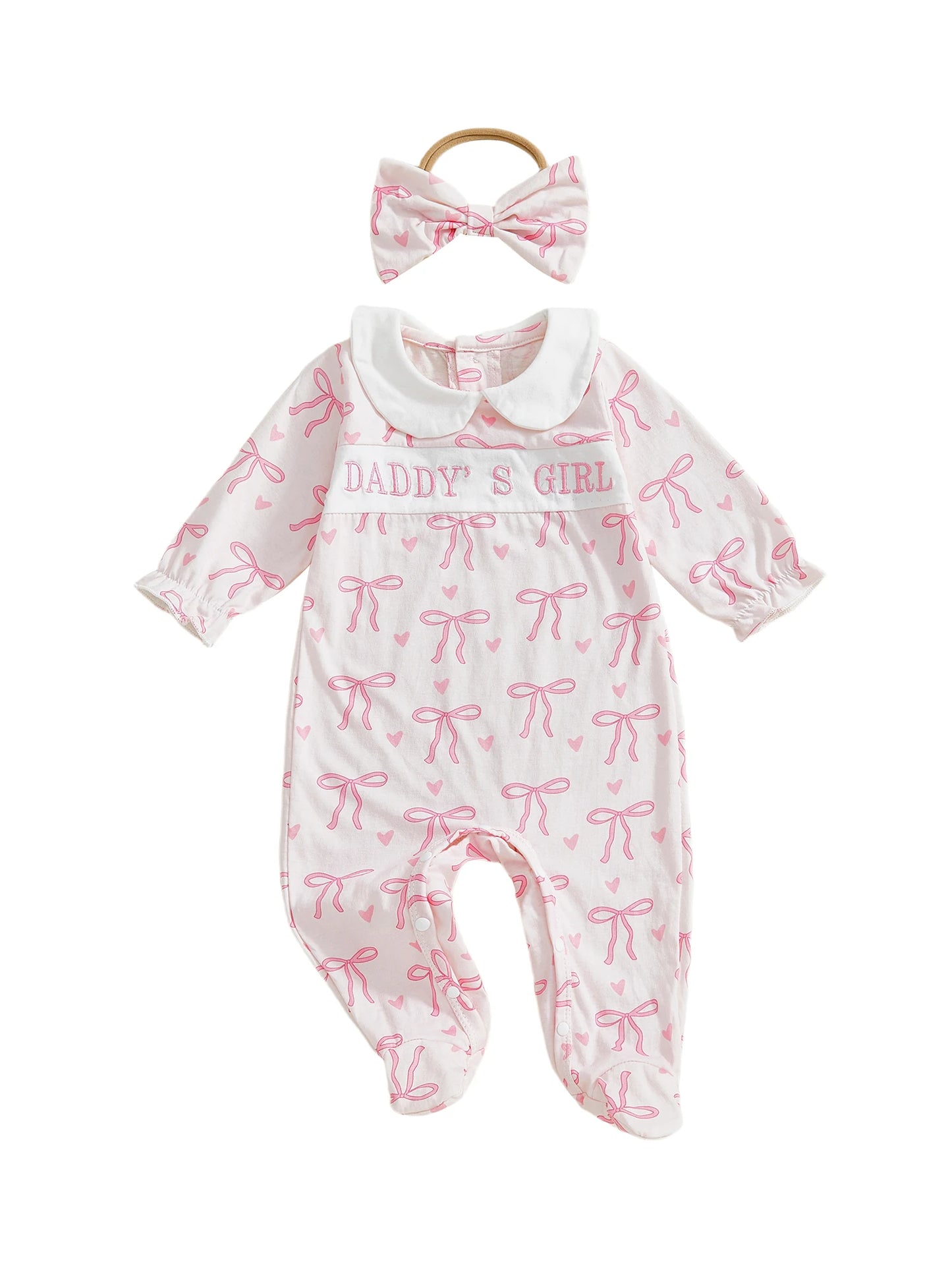 Floral Toddler Girl Ruffle Sleeve Romper With Lace Collar Set