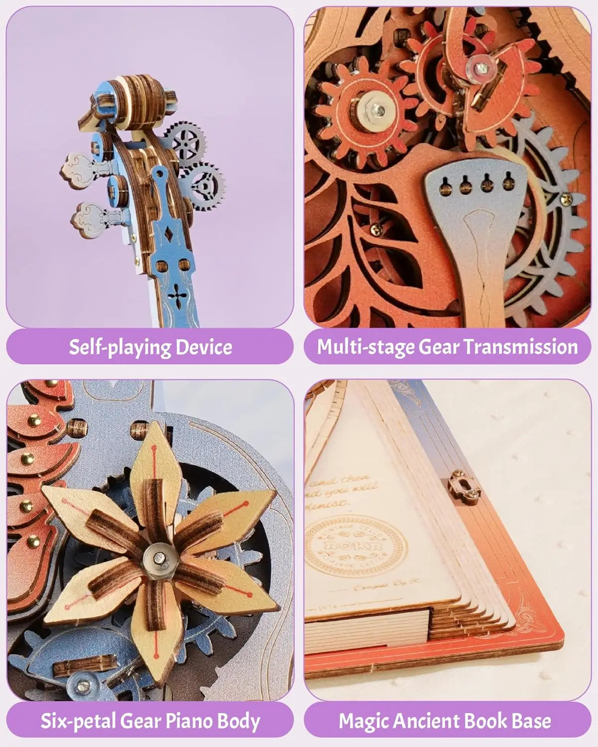 ROKR 3D Magic Cello Mechanical Music Box Puzzle Set
