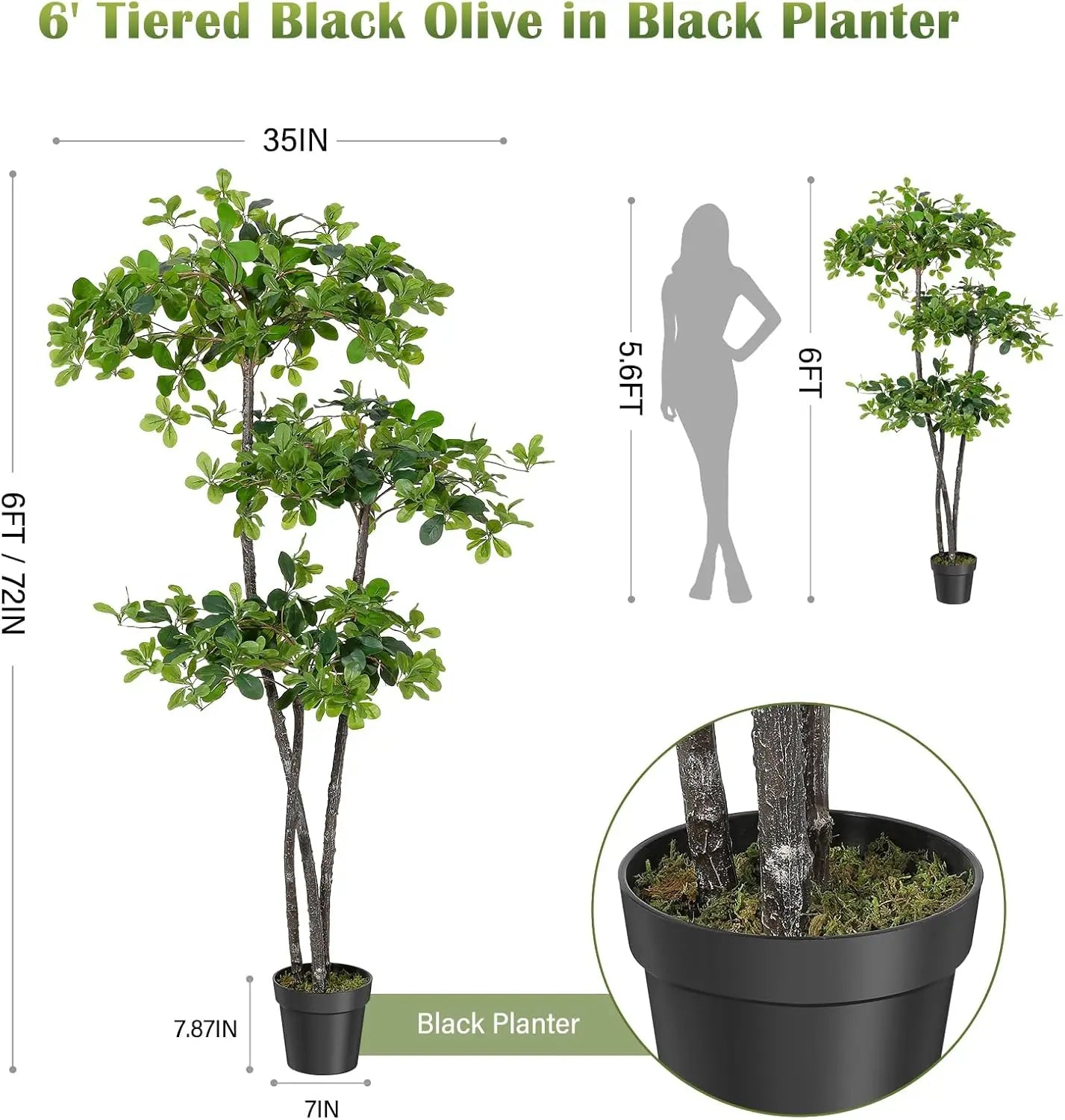 HiMISSCN Artificial Indoor Tree With 100 LED Lights