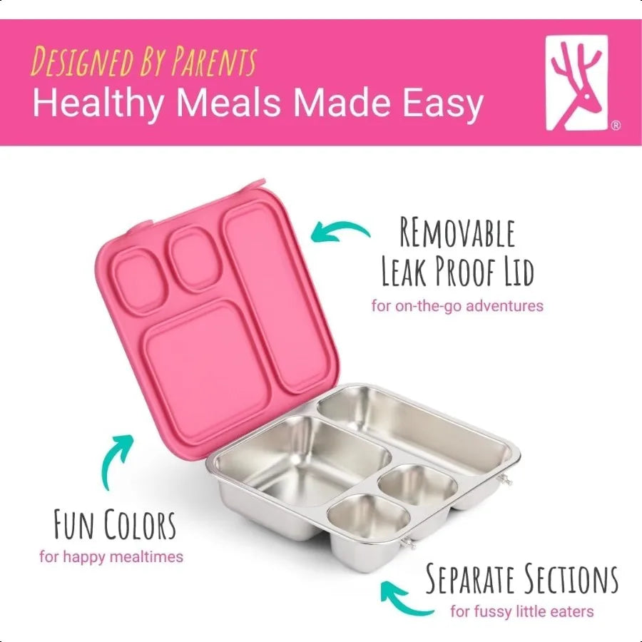 Stainl Steel Bento Box With Silicone Lid Leakproof Toddler Lunch