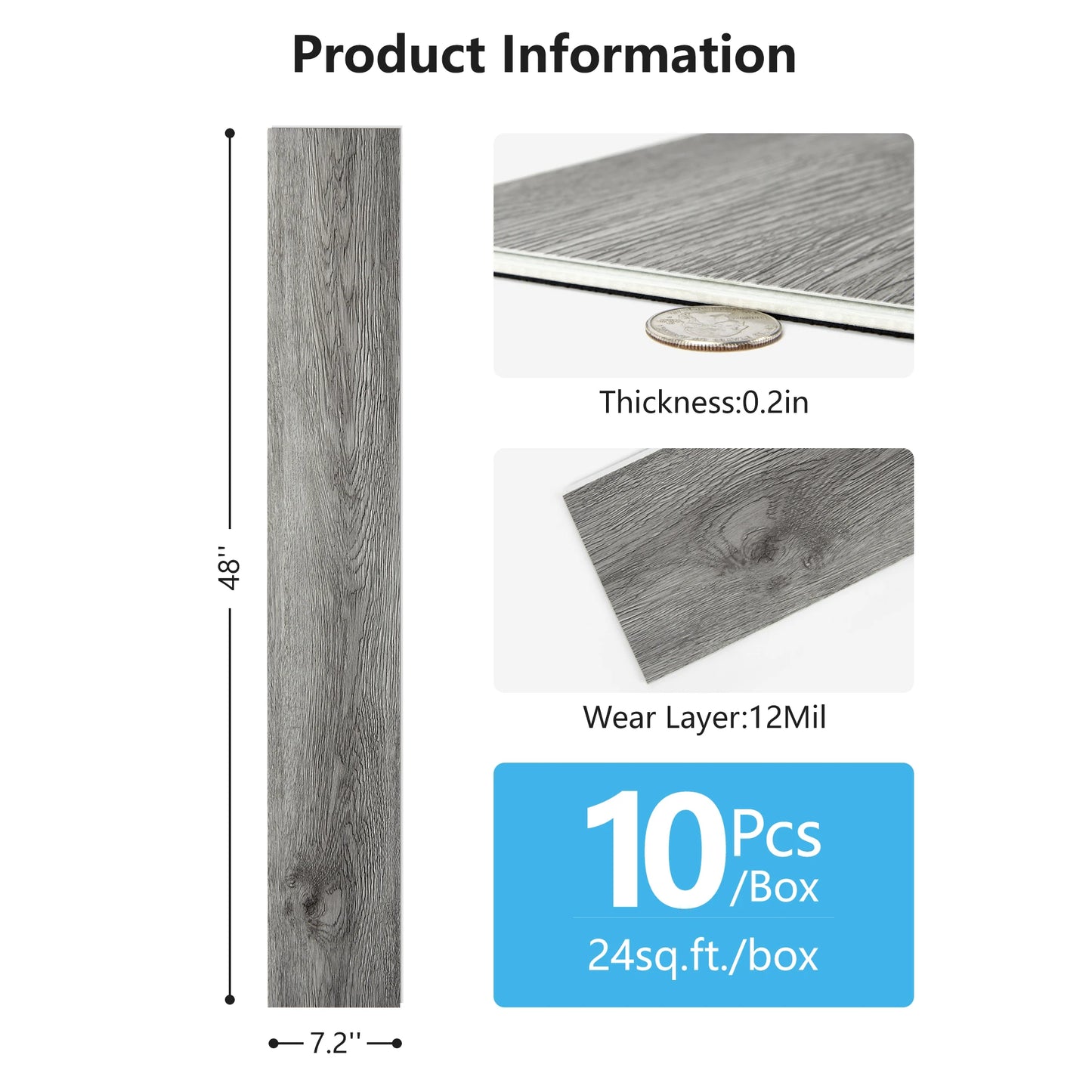 Interlocking Luxury Vinyl Plank Flooring Wood Look for Bedroom