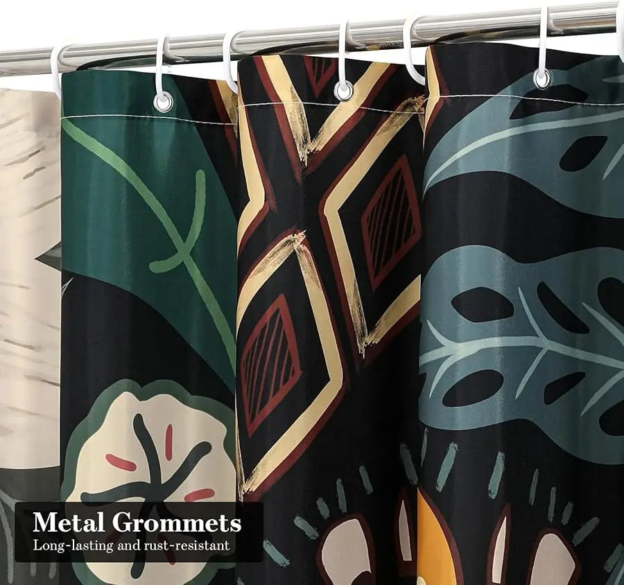 Mito Illa Boho Floral Shower Curtain Tropical Leaves Fabric