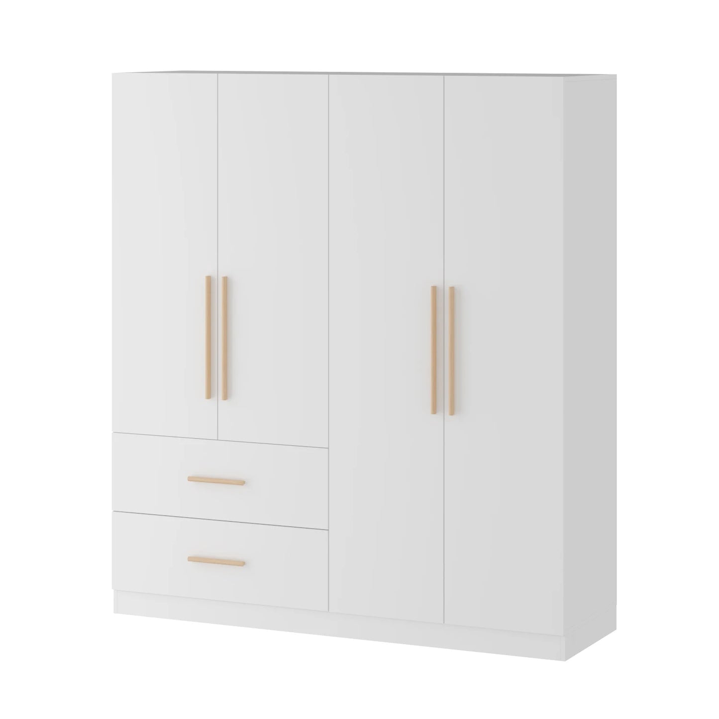 FUFU&GAGA Modern Wardrobe Armoire Closet With Storage Cubes And Rods