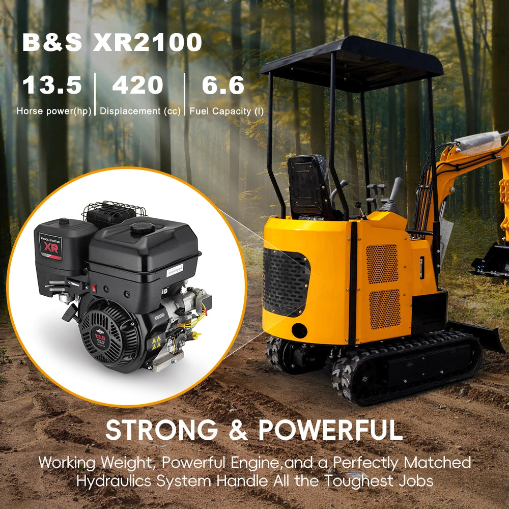 MMS Mini Excavator with Briggs and Stratton Engine for Farm and Garden