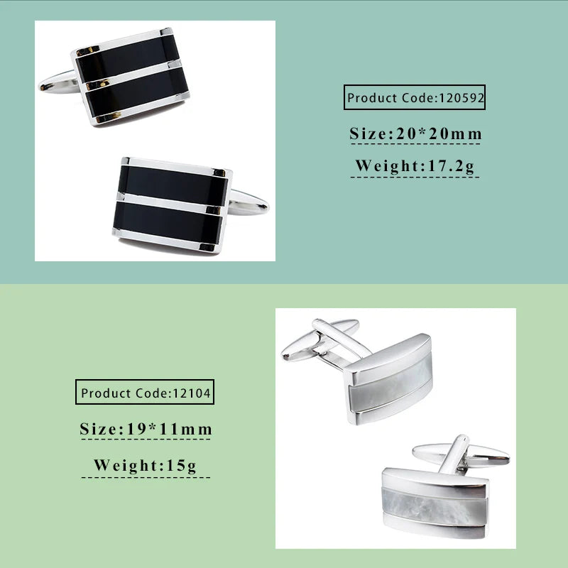 HAWSON Stone Cufflinks For Mens Shirt Luxury Jewelry