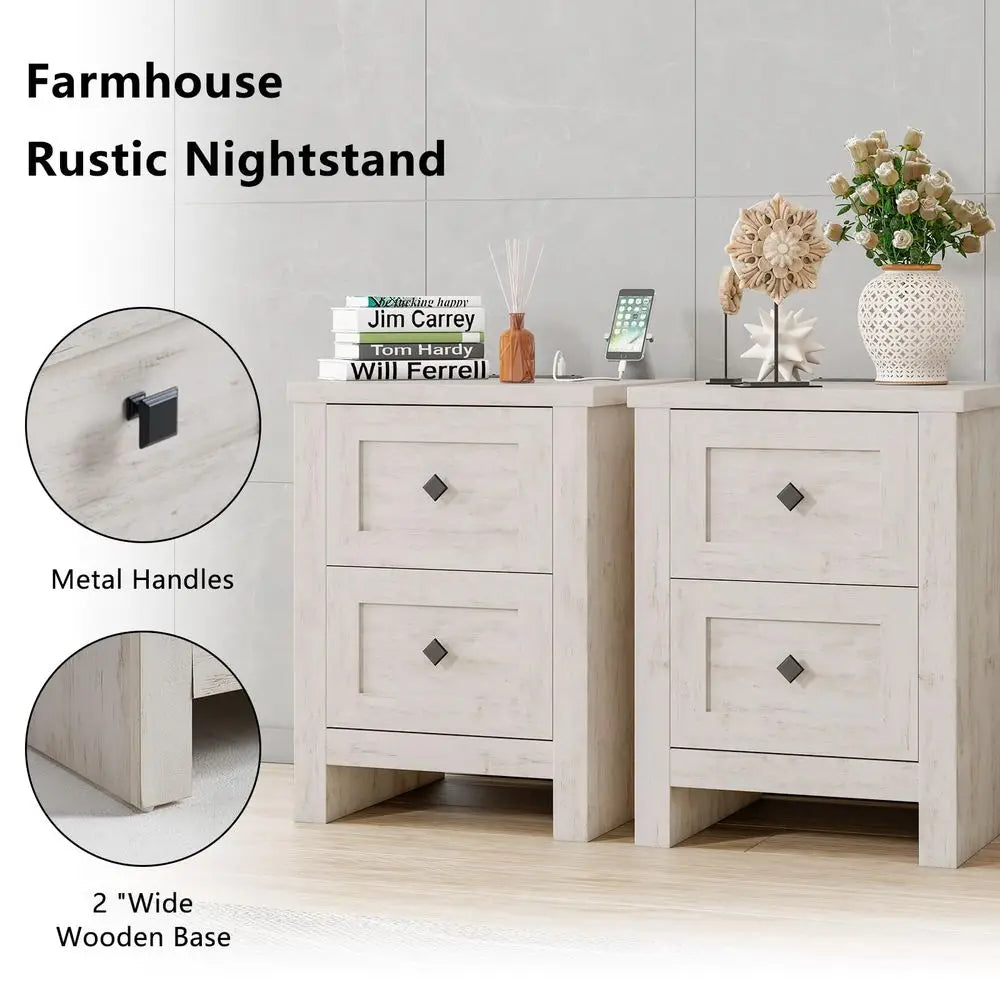 Farmhouse Bedroom Set With Dresser And Nightstands