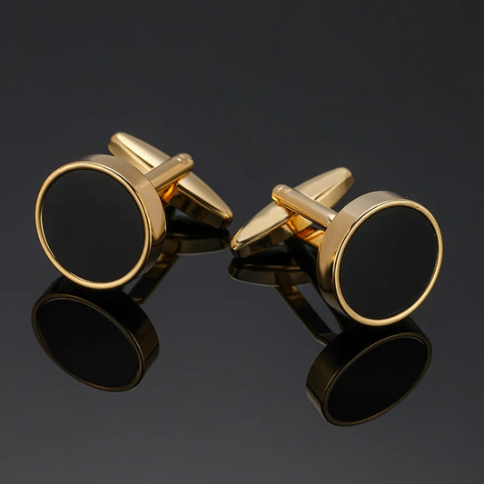 Classic Round Cufflinks For French Shirt Rudder Star Pattern