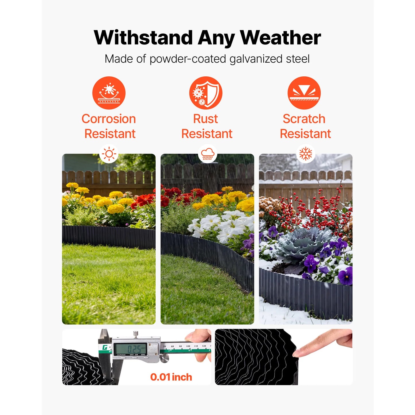 SucceBuy Galvanized Steel Landscape Edging For Flower Beds