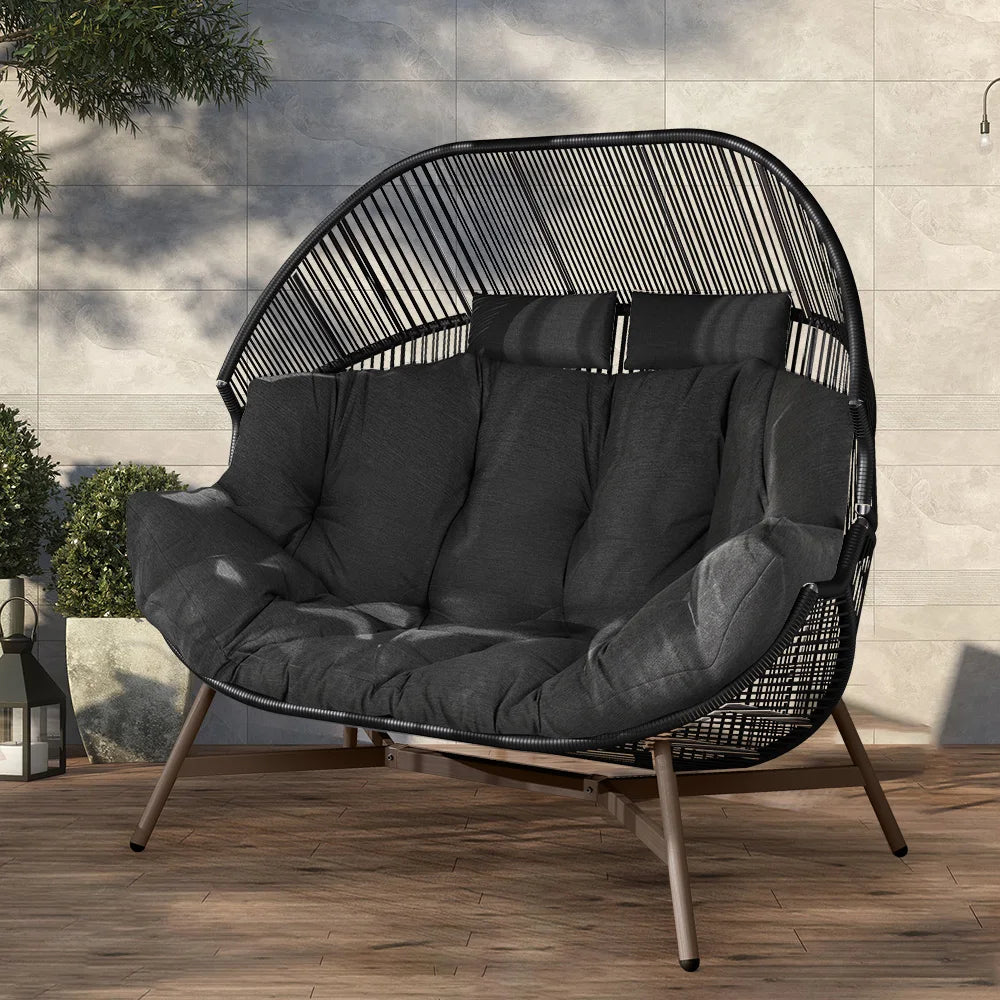 Grand Patio Outdoor Wicker Egg Chair With Cushion For Patio