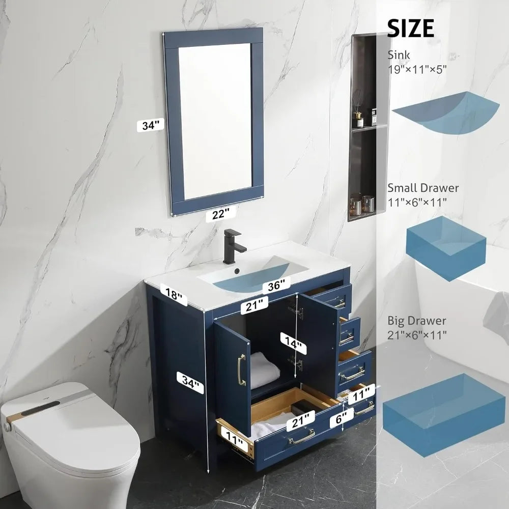Guangbai Bathroom Vanities With Sink Combo Modern Cabinet