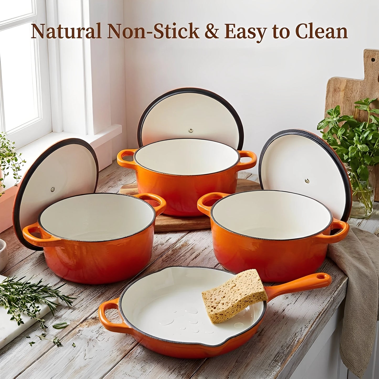Enameled Cast Iron Cookware Set