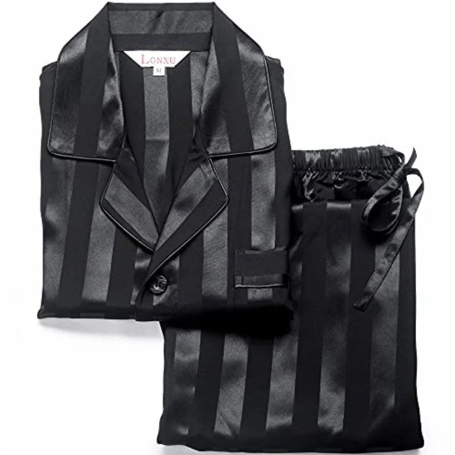 Mens Pajamas Set Two Piece Button Down Sleepwear Loungewear