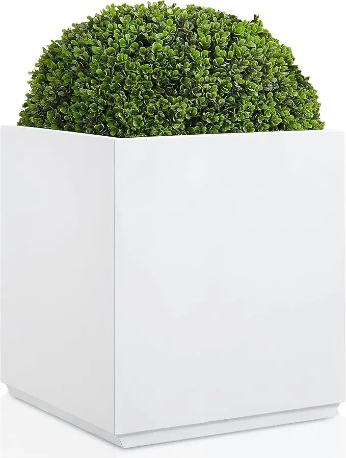 Metallic Heavy Cube Planter Box No Assembly Large Square Planter
