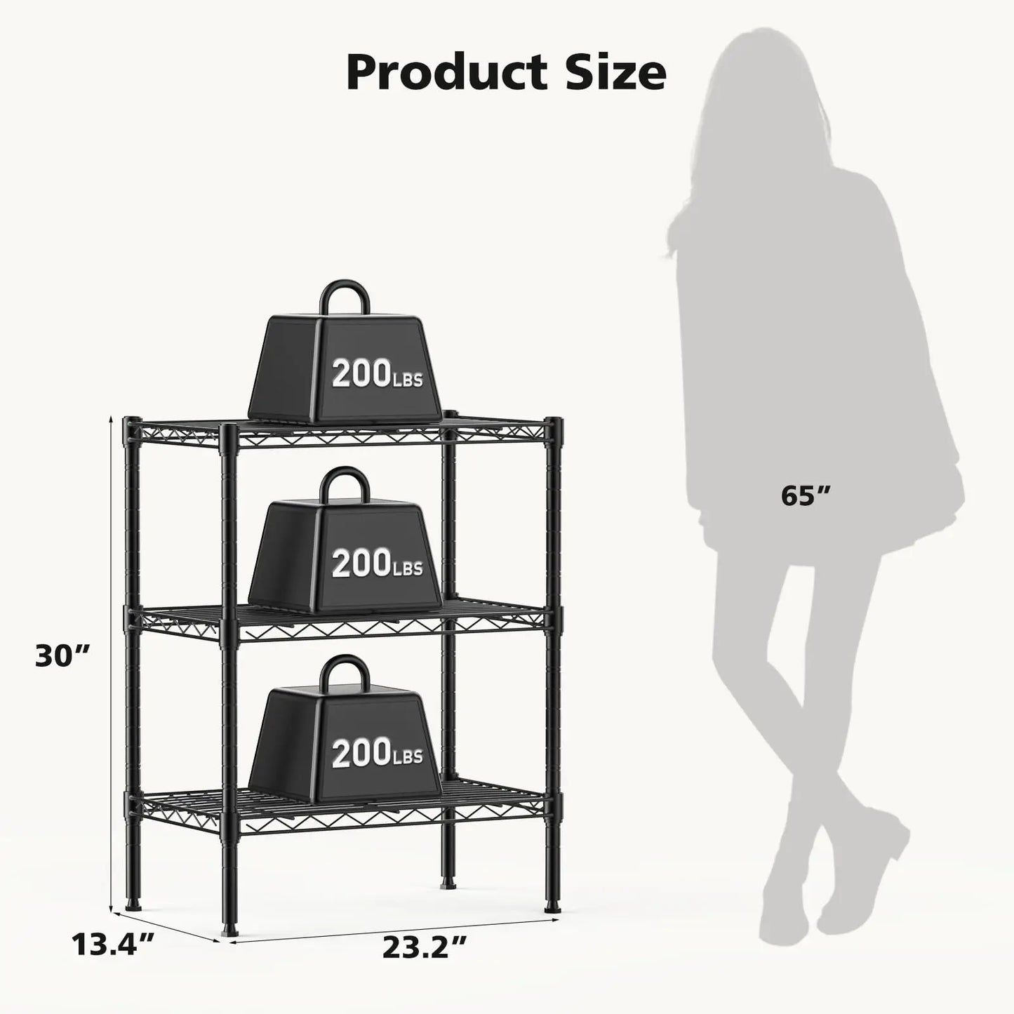 JHK 3-5 Tier Adjustable Metal Wire Storage Shelves Heavy Duty