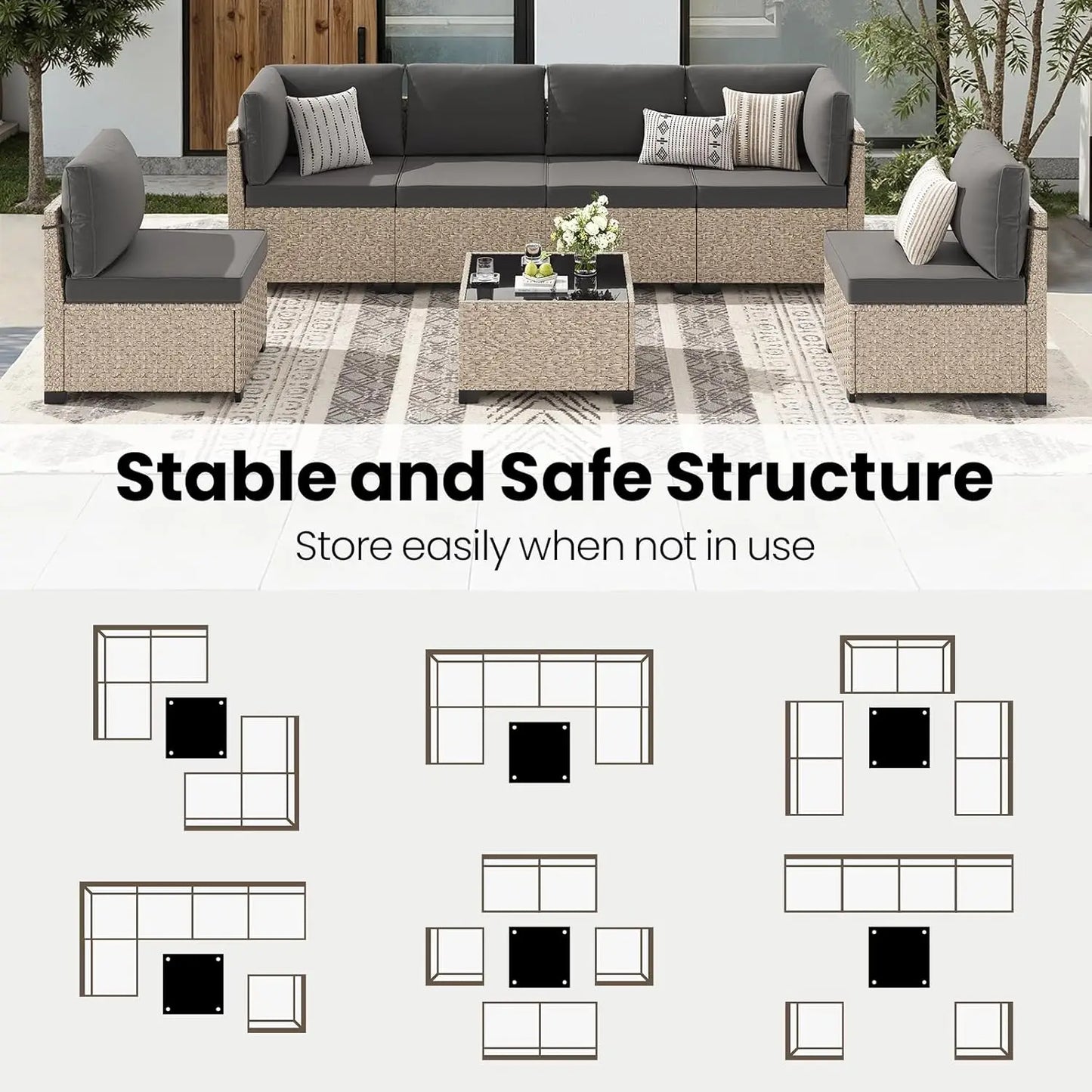 Outdoor 7 Piece All Weather Patio Furniture Set