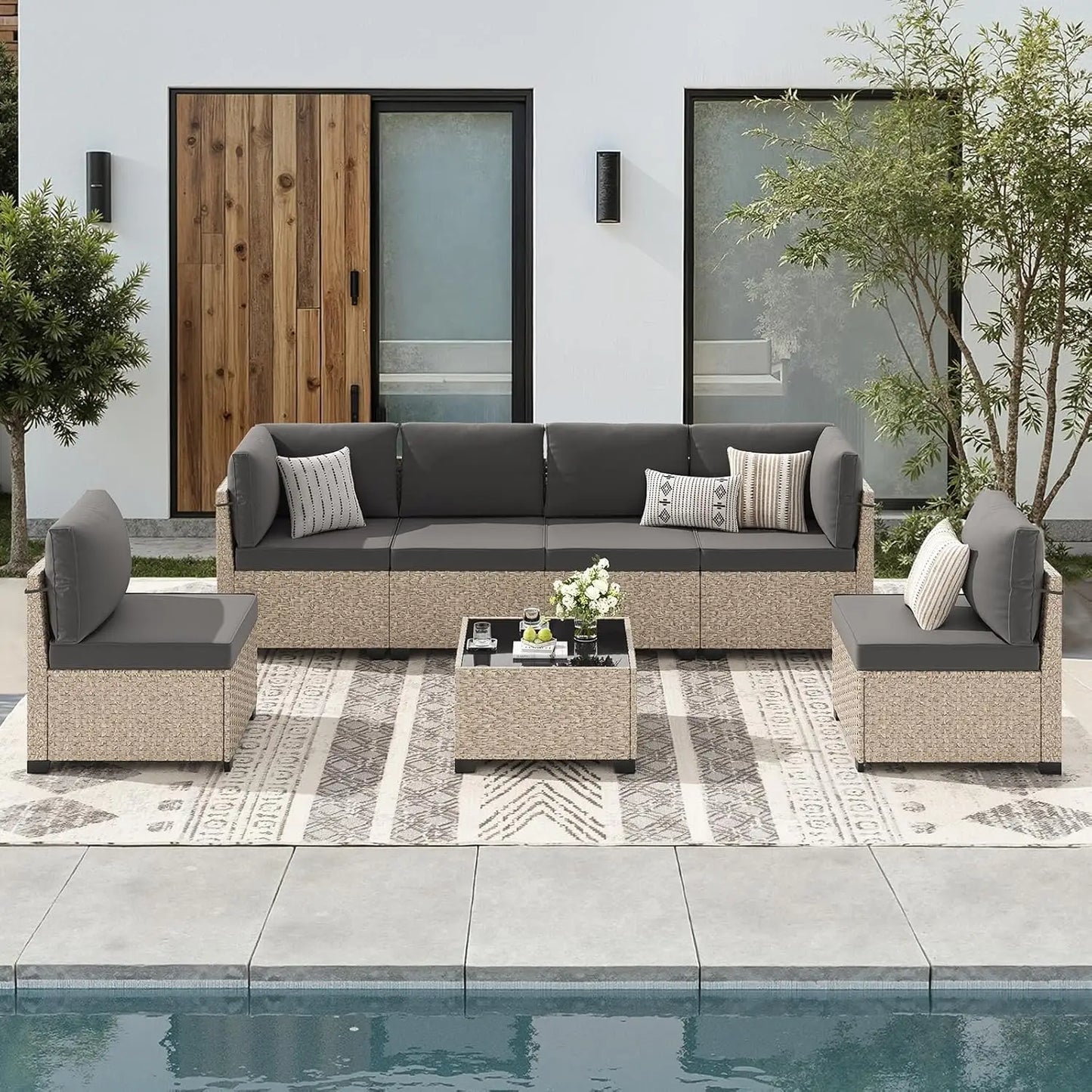 Outdoor 7 Piece All Weather Patio Furniture Set