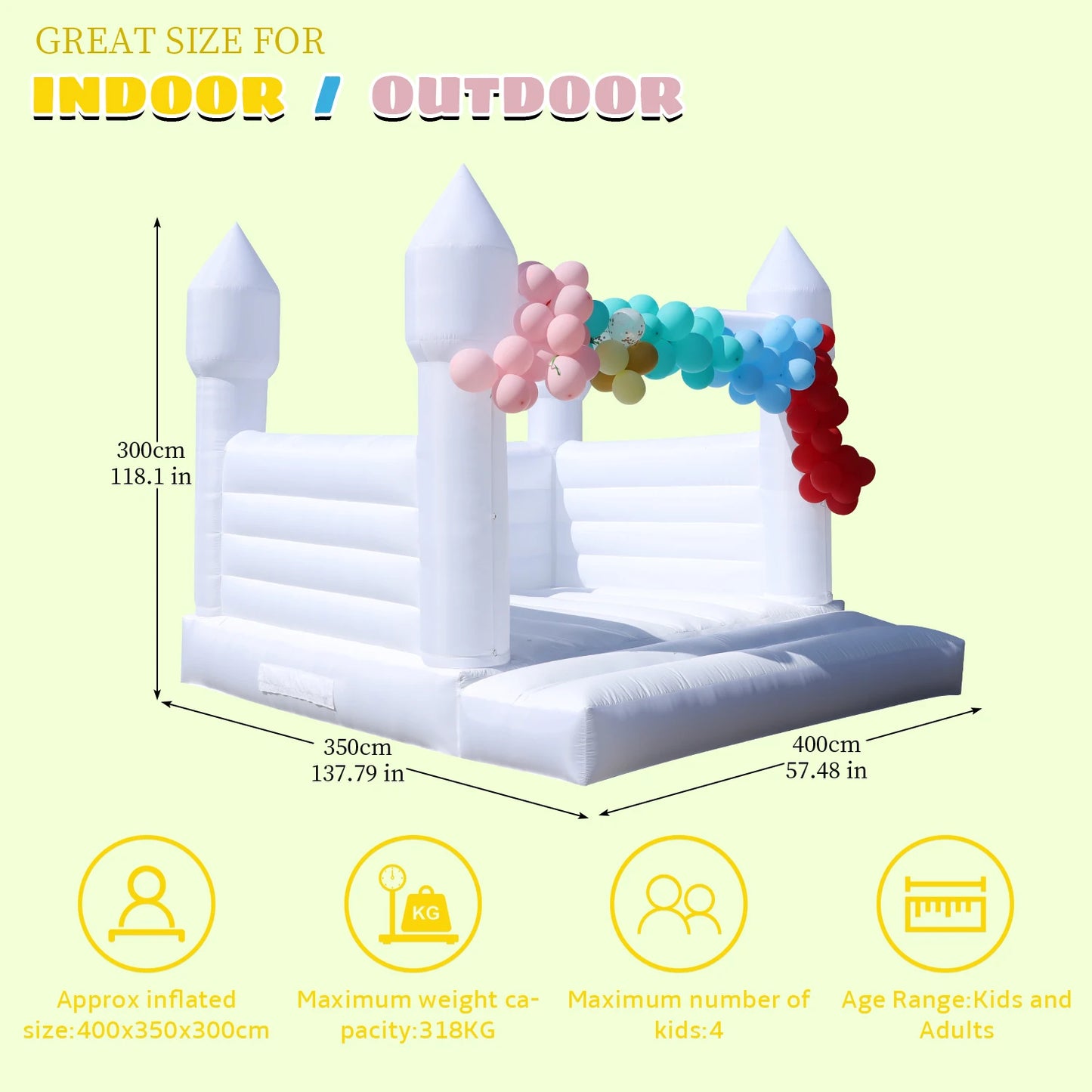 RTS Inflatable Giant Bounce House Castle For Kids Parties