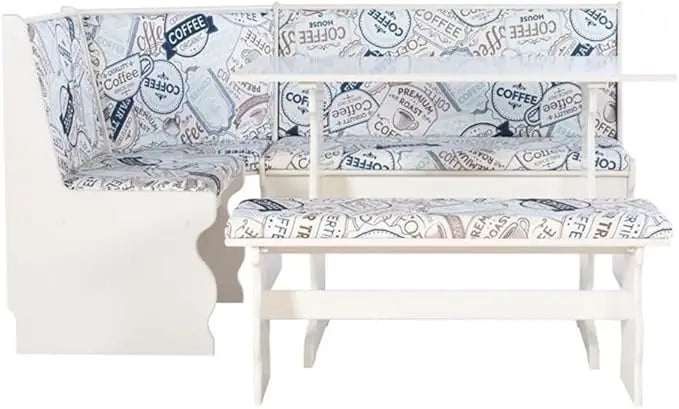 XMSJ Patio Conversation Dining Nook Set 3 Piece Furniture