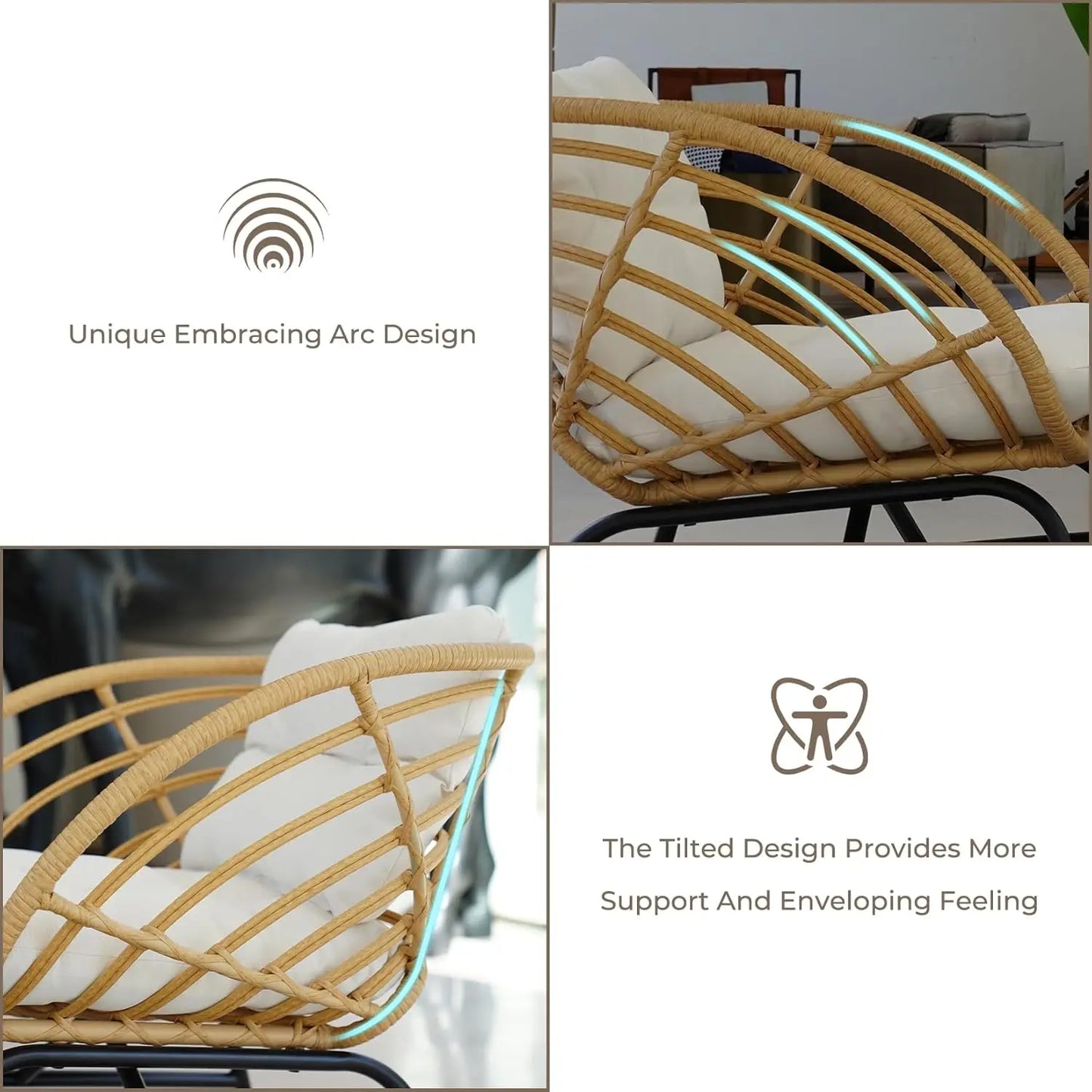 Grand Patio Boho Outdoor Wicker Furniture Set With Tables