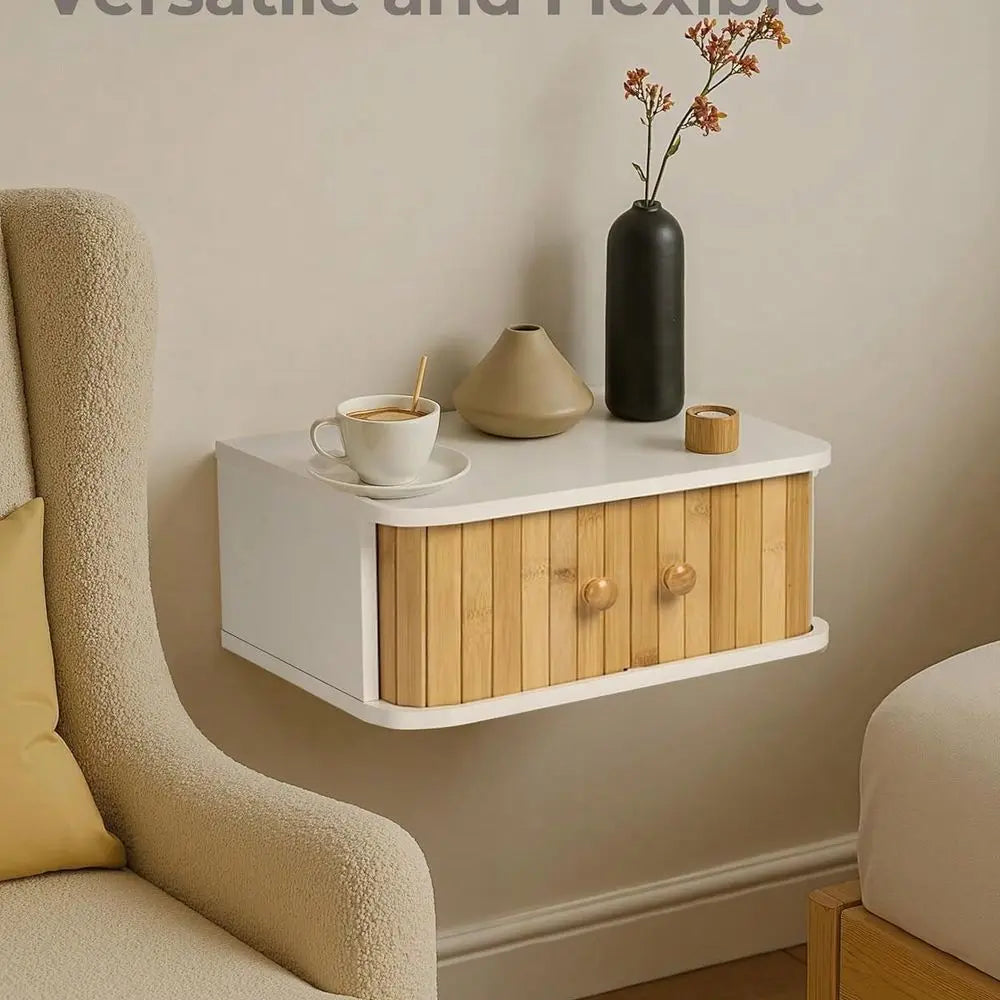 Floating Nightstand Wall Mounted Bedside Table With Drawers