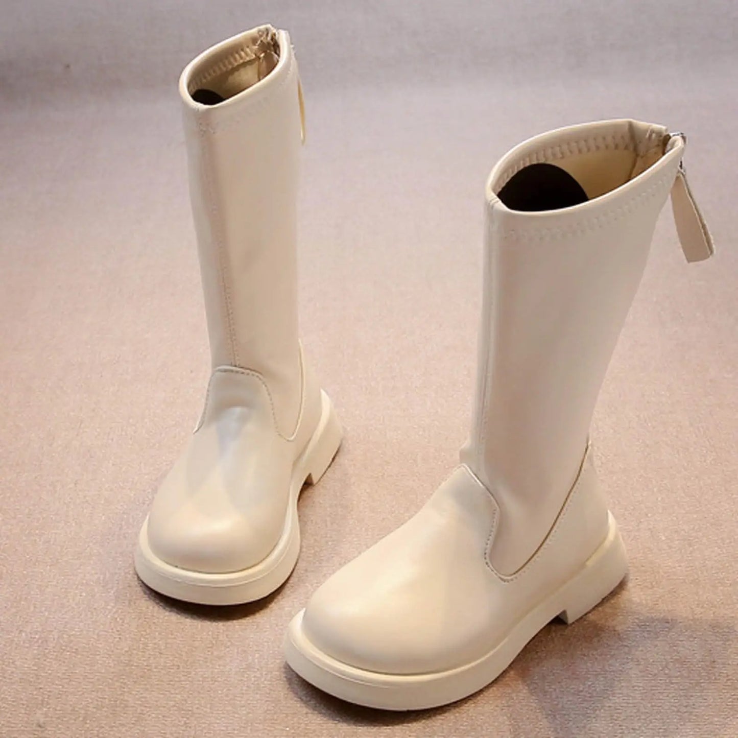 Kids Zip Up Riding Boots For Girls, Tall Shaft, Casual Footwear