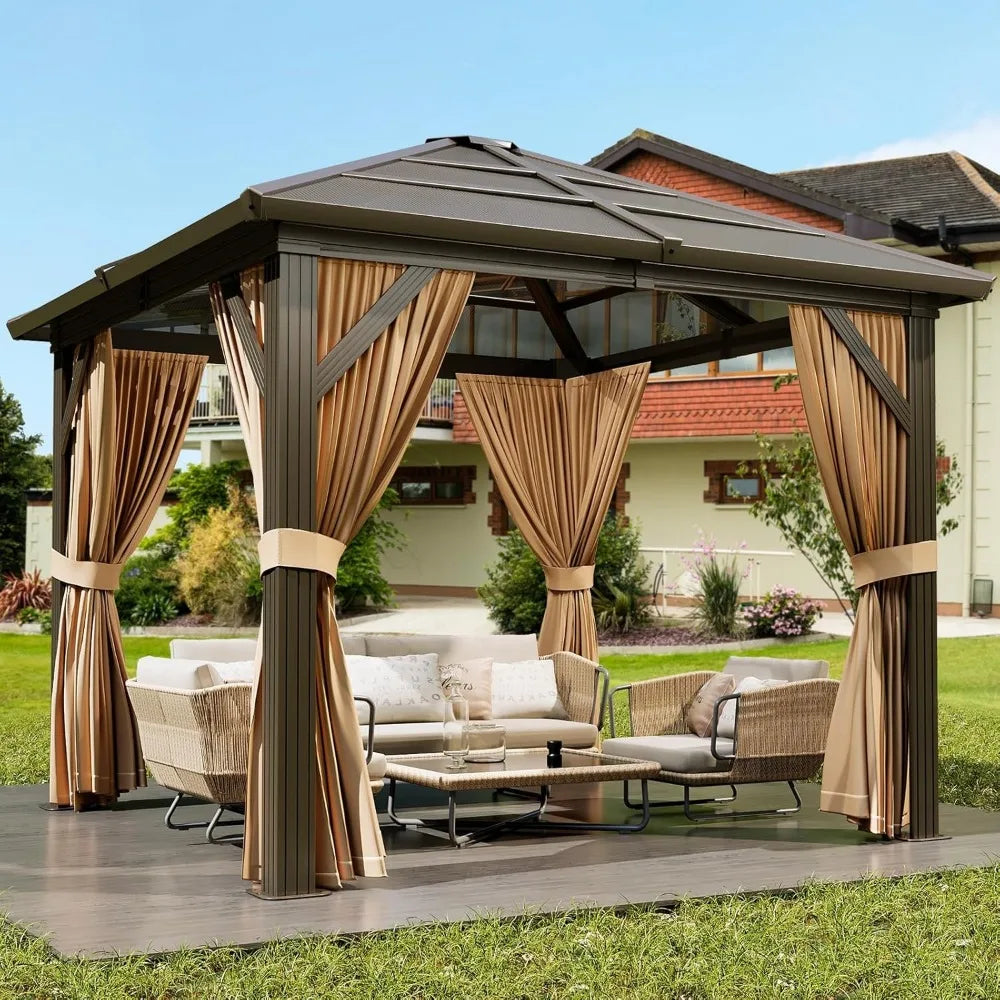 GAOMON Gazebo Hardtop Outdoor Patio Shelter Aluminum Frame