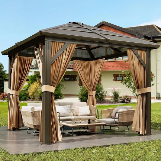 GAOMON Gazebo Hardtop Outdoor Patio Shelter Aluminum Frame