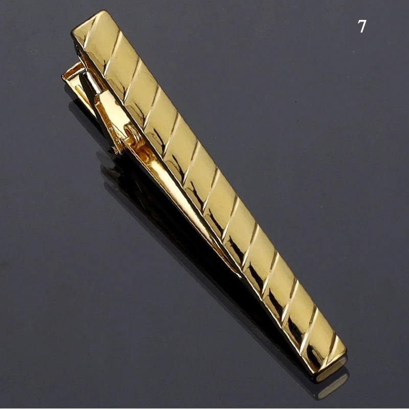 Luxury Metal Tie Clip For Men Crystal Bar Clasp
