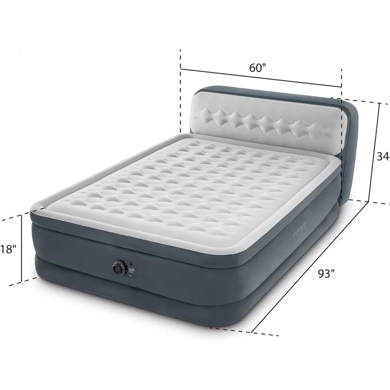 YTYIN Intex Dura-Beam Deluxe Ultra Plush Air Mattress With Headboard