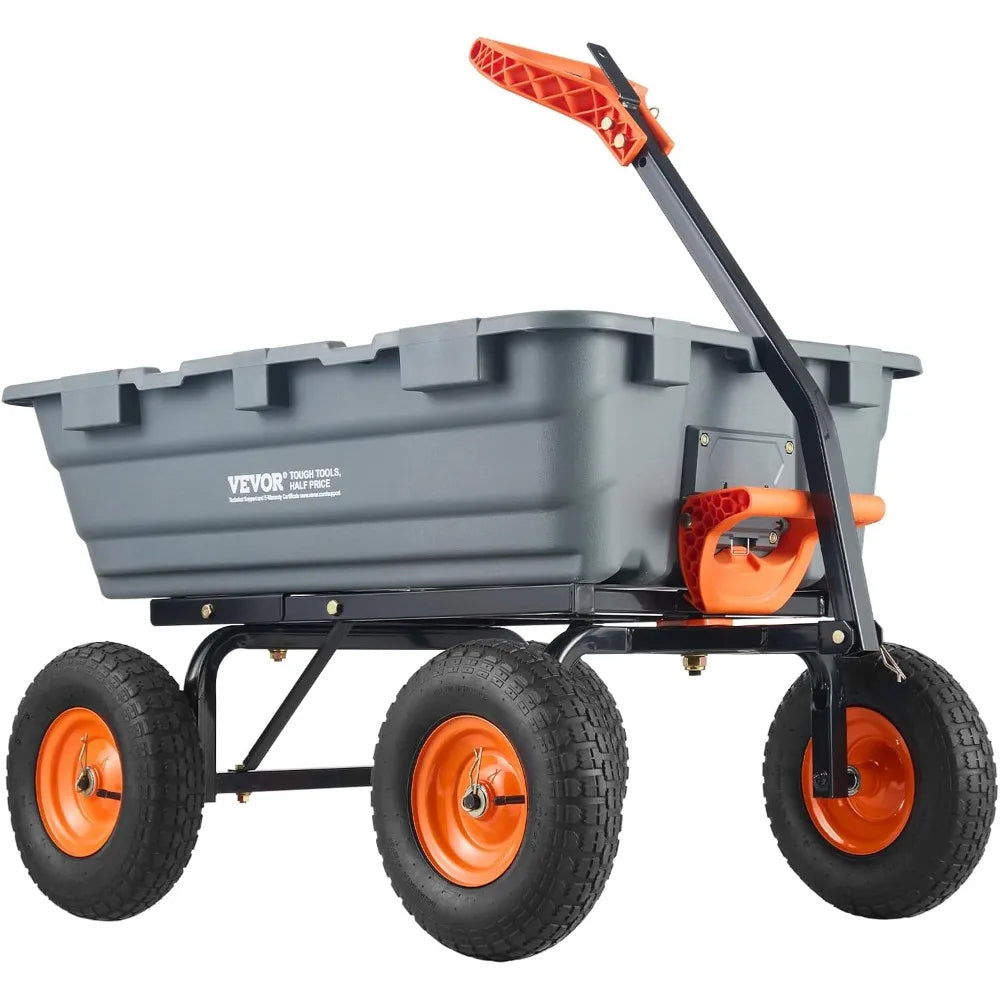 XMSJ VEVOR Garden Tipping Cart With Dual Function Handle
